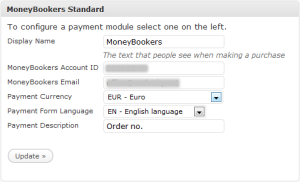 MoneyBookers - Configuration options