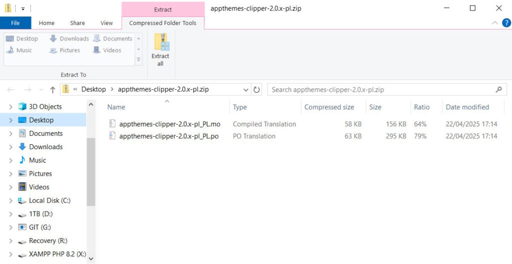 Exported ZIP file